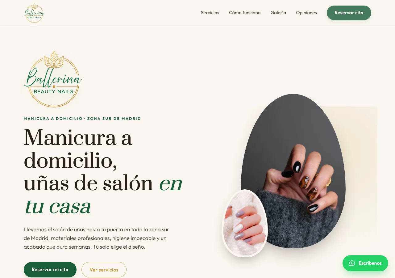 Web de Ballerina Beauty Nails