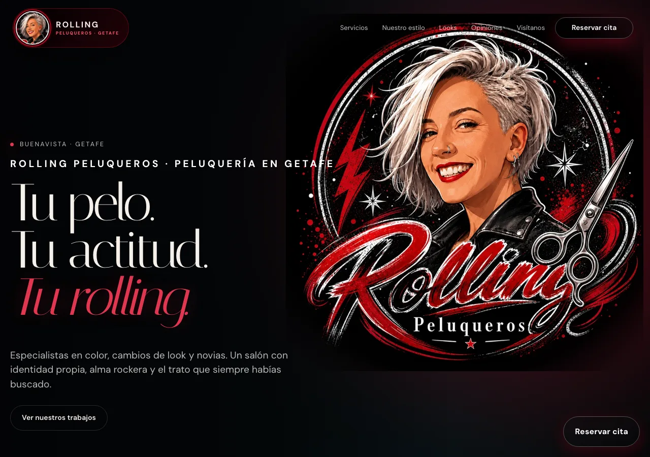 Web de Rolling Peluqueros, diseño y reservas